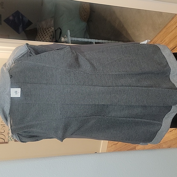 Cabi Women's Drop Off Zip Back Gray Pinstripe Jacket (S) - Picture 9 of 11